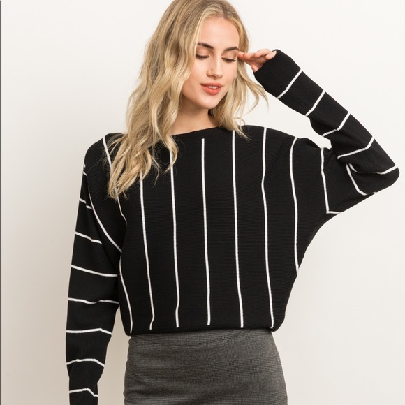 Hem & Thread Contemporary Vertical Stripe  Sweater - Picture 3 of 5